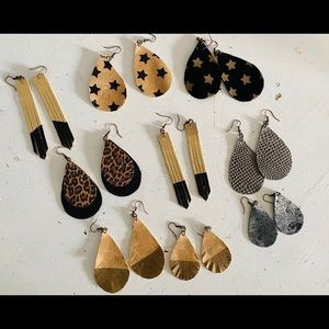 Handmade leather earrings 20$ per pair